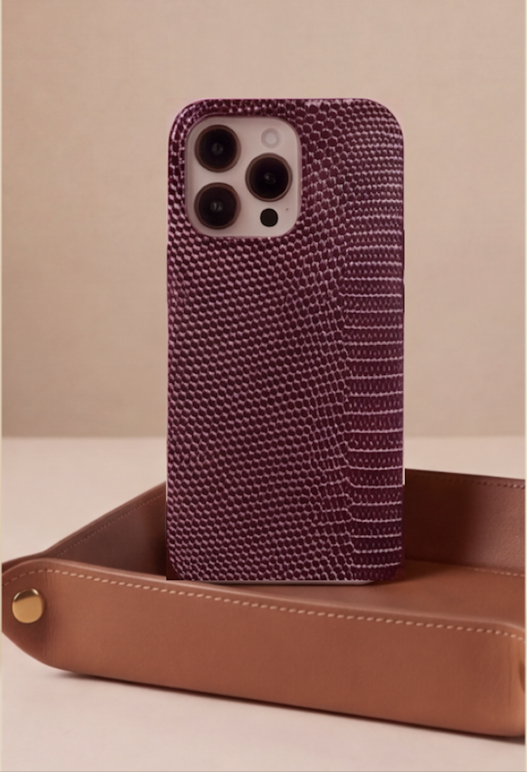 Borsa Lizard Burgundy Case
